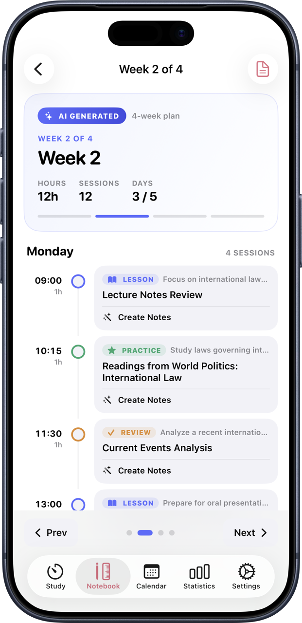 Studybreak AI study plan